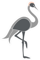 Crane Bird Cartoon Sticker