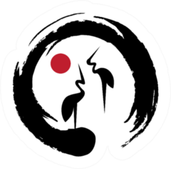 Cranes Logo Icon Bird Of Happiness And Good Luck Sticker