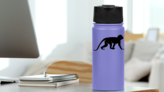 Crawling Monkey Silhouette Sticker on a Water Bottle (New) example
