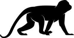 Crawling Monkey Silhouette Sticker