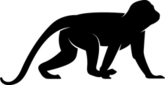 Crawling Monkey Silhouette Sticker