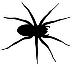Crawling Spider Silhouette Halloween Sticker