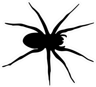 Crawling Spider Silhouette Halloween Sticker