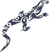 Crawling Tribal Lizard Gecko Sticker