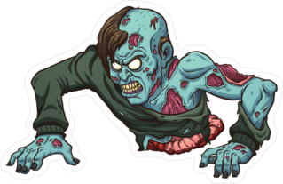 Crawling Zombie With No Legs Sticker
