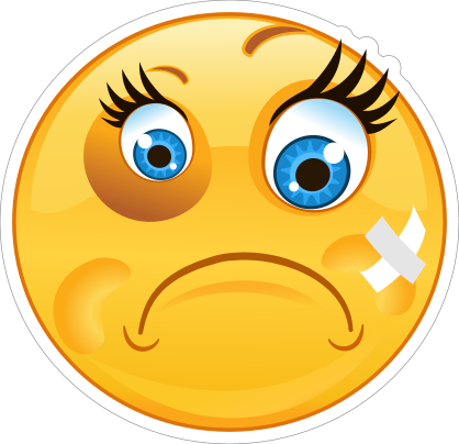 Crazy Beaten Up Emoji Sticker