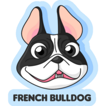 Crazy Blue French Bulldog Sticker