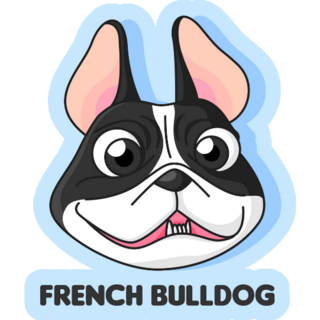 Crazy Blue French Bulldog Sticker