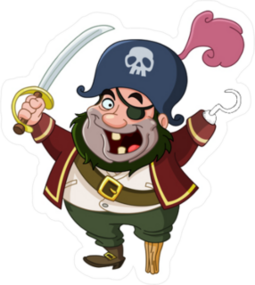 Crazy Cartoon Pirate Sticker