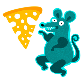 Crazy Cheese Mouse Sticker