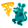 Crazy Cheese Mouse Sticker