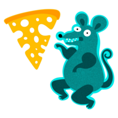 Crazy Cheese Mouse Sticker