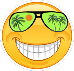 Crazy Cool Green Sunglasses Smiling Emoji Sticker