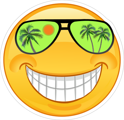 Crazy Cool Green Sunglasses Smiling Emoji Sticker