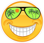 Crazy Cool Green Sunglasses Smiling Emoji Sticker