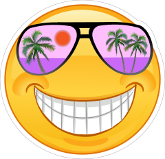 Crazy Cool Purple Sunglasses Smiling Emoji Sticker
