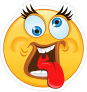 Crazy Cross Eyed Tongue Out Emoji Sticker