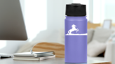 Crazy Horse On Grassy Field Sticker on a Water Bottle (New) example