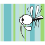 Crazy Mosquito With Big Eyes Striped Background Sticker