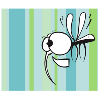 Crazy Mosquito With Big Eyes Striped Background Sticker