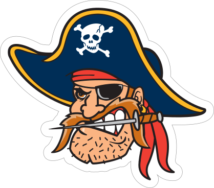 Crazy Pirate Mascot Sticker