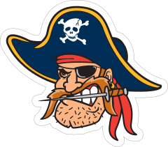 Crazy Pirate Mascot Sticker