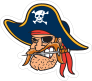 Crazy Pirate Mascot Sticker