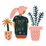Crazy Plant Lady Colorful Illustration Sticker