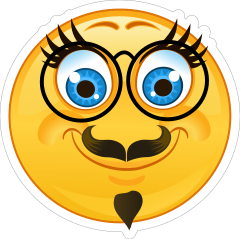 Crazy Silly Facial Hair Emoji Sticker