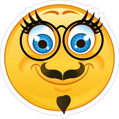 Crazy Silly Facial Hair Emoji Sticker