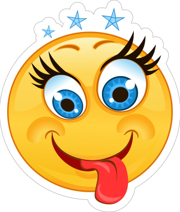 Crazy Tongue Out with Stars Emoji Sticker