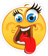 Crazy Wide Eyes Tongue Out Emoji Sticker