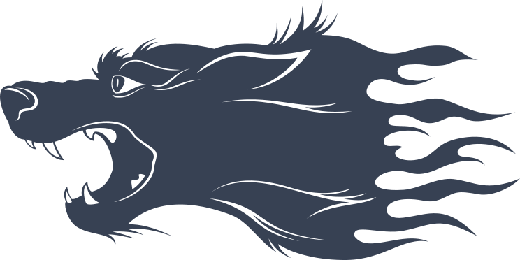 Crazy Wolf Coyote Head In Flames Sticker