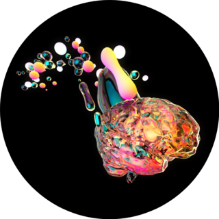 Creative Abstract Brain Exploding With Paint Art Sticker