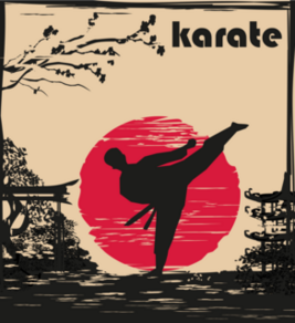 Creative Abstract Illustration Of Karate Fighter Scene Sticker