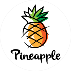 Creative Artistic Pineapple Fruit Logo Circle Sticker