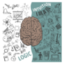 Creative Brain Idea. Left And Right Brain Sketch Sticker