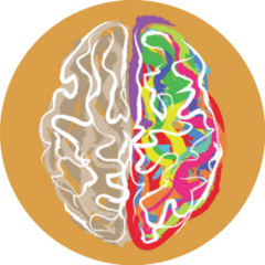 Creative Brain With Color Strokes Sticker
