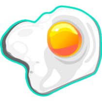 Creative Cartoon Illustration Chicken Egg Fried Sticker