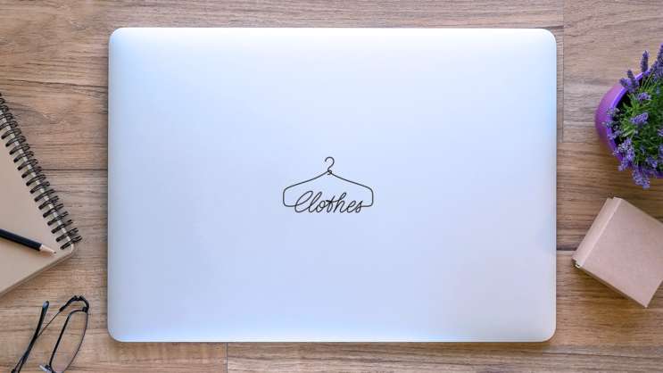 Creative Clothes Logo Sticker on a Laptop (New) example