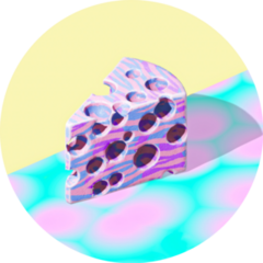 Creative Colorful Piece Of Cheese Sticker