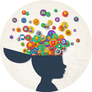 Creative Concept Of Education Brain Sticker