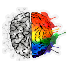 Creative Concept Of The Human Brain Rainbow Splash Sticker