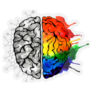 Creative Concept Of The Human Brain Rainbow Splash Sticker