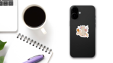 Creative Decorative Greek God Apollo And Plants Illustration Sticker on a Phone (New) example
