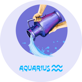 Creative Digital Illustration Aquarius Sticker