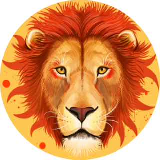 Creative Digital Illustration Leo Lion Sticker