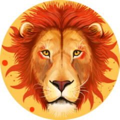 Creative Digital Illustration Leo Lion Sticker