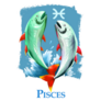 Creative Digital Illustration Pisces Symbol Sticker