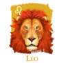 Creative Leo Lion Illustration Sticker